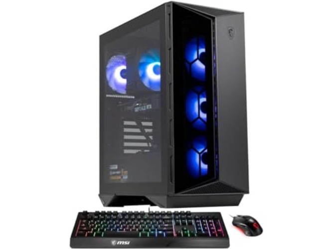 MSI Aegis RS Gaming Desktop, Intel Core i7-13700F, GeForce RTX 4060, 64GB RAM, 2TB SSD +2TB HDD, RGB Fan Cooling, Wi-Fi, Keyboard & Mouse Included, DIY Friendly, Windows 11 Home
