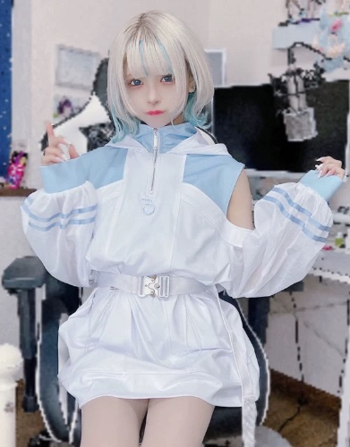 天使界隈 (Cybercore Angel) Shoulder Cut Dress