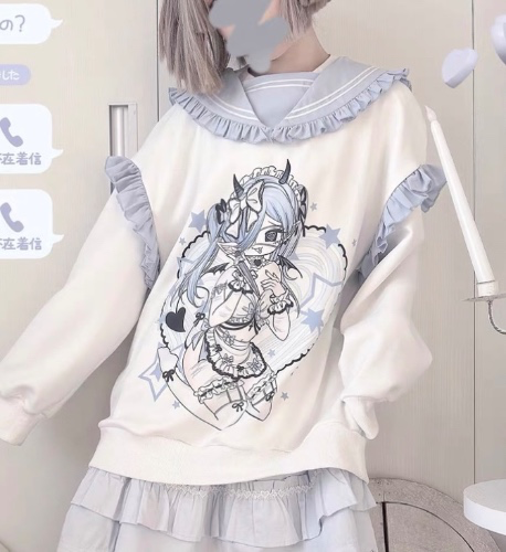 サブカル Menhera Blue Sweater