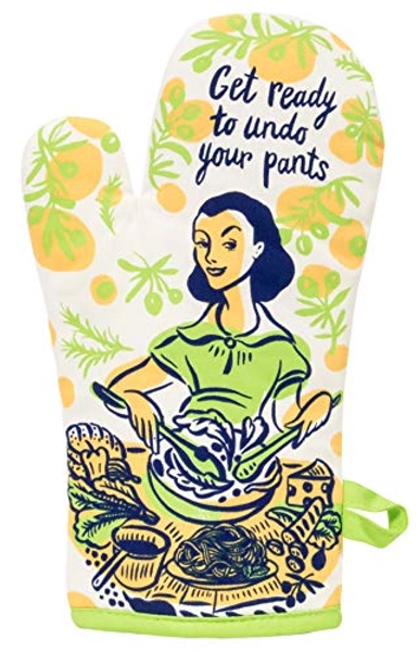 Blue Q Oven Mitt, Get Ready to Undo Your Pants. Super-Insulated Quilting, Natural-Fitting Shape, 100% Cotton