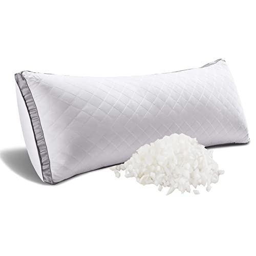 WhatsBedding Memory Foam Body Pillow - Body Pillows for Adults - Large Long Bed Pillows for Sleeping - White Quilted - White Quilted - BODY