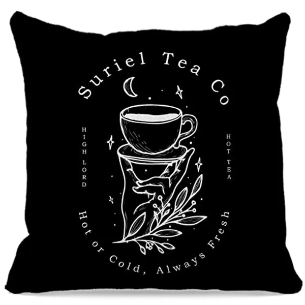 Book Lovers Gift Suriel Tea Co Throw Pillow Case 18β³Γ18β³,A Court Of Thorns And Roses Bookish Decorative Cushion Cover for Library Home Living Room Couch Sofa,Gifts for Book Lovers Teens Readers