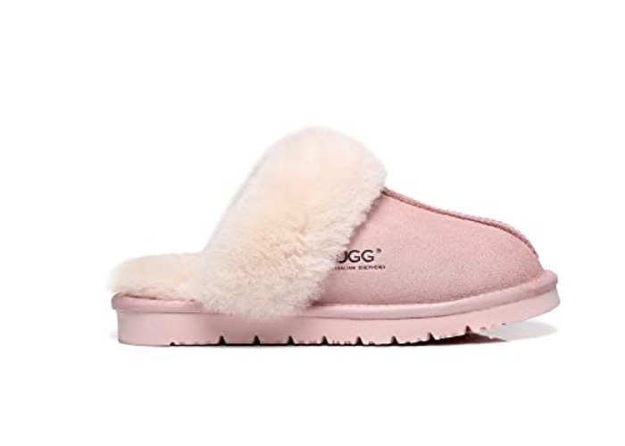 UGG Slippers Unisex Scuffs Muffin Australian Sheepskin Water Resistant EU35-EU44 - 6 US - pink