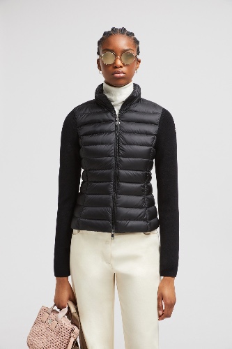 Padded Wool Zip-Up Cardigan Size : XS