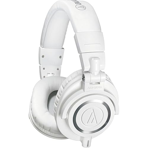 Audio Technica ATH-M50XWH Headphones - White - White - Headphone - Headphone