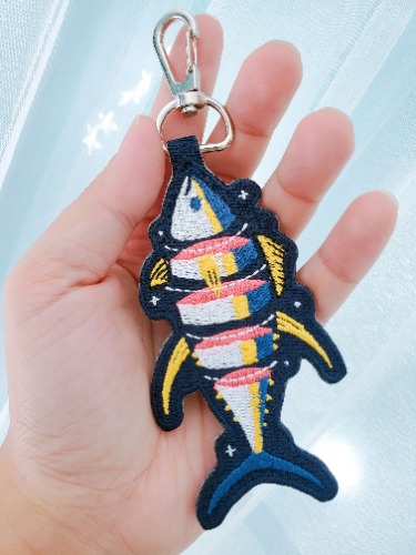Eat Sustainably! Embroidered Keychains - Yellow Fin Tuna