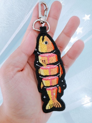 Eat Sustainably! Embroidered Keychains - Golden Trout