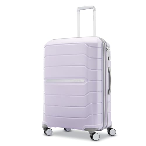Samsonite Freeform Hardside Expandable with Double Spinner Wheels, Checked-Medium 24-Inch, Lilac - Checked-Medium 24-Inch - Lilac