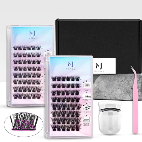 JoMay Self Adhesive Eyelashes Extension Kit 96 PCS Self Adhesive Lashes D Curl Glueless Lashes 10-16 Mixed No Glue Eyelashes X02 X04 Press on Lashes No Glue Lashes Self-adhesive Eyelashes(X02 X04) - 10-16mm Mix - Lash Kit X02 X04