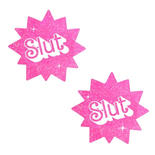 Neva Nude Nipztix Pasties - Nipple Covers for Festivals, Raves, & Lingerie, Medical Grade Adhesive, Sweatproof, USA Made - Barbie Babe Sassy Slut