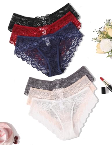 Avidlove Lace Underwear for Women Sexy Hipster Panties Breathable Bikin Panty 3-6 Packs - XX-Large - 6 Packs-1