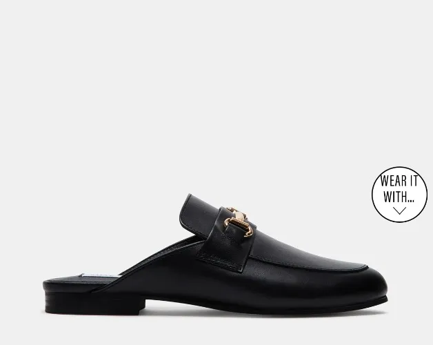 Steve Madden Kandi Black Leather Loafers