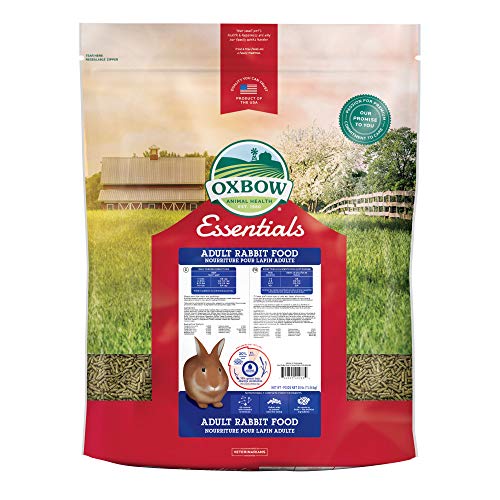Oxbow Essentials Adult Rabbit Food - All Natural Adult Rabbit Pellets- Fiber Rich Formula- All Natural Vitamins & Minerals- No Seeds and Artificial Ingredients- Made in the USA - 25 lb. - Adult - 25 Pound (Pack of 1)