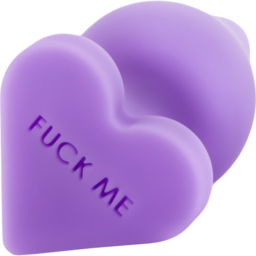 Play With Me Naughtier Candy Heart Silicone Butt Plug By Blush - Fuck Me Purple