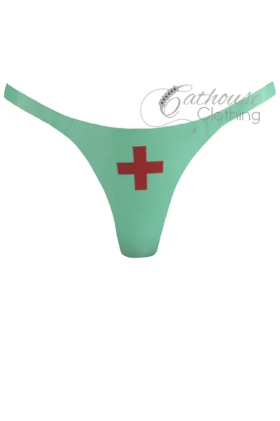 Clinic G-string | X-small / Jade & red