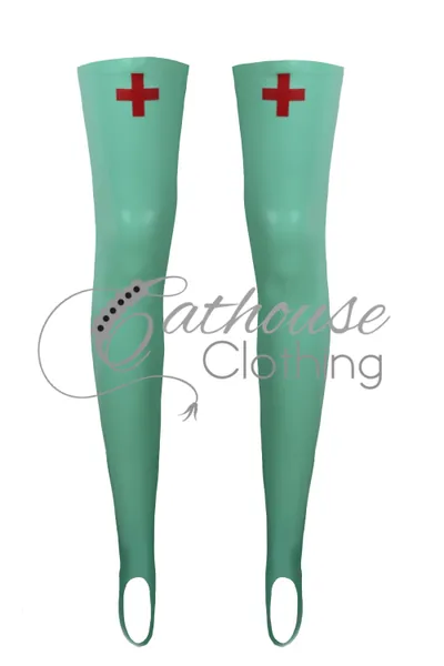 Clinic stockings | X-small / Jade & red