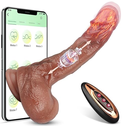 Thrusting Dildo Vibrators Sex Toys, Realistic Heating Dildos for Clitoral G-spot Anal, Adult Toy Sex Toys4couples Men & Women, Remote Control Vibrator Gay Anal Toys with 9 Thrusting & Vibrating Modes