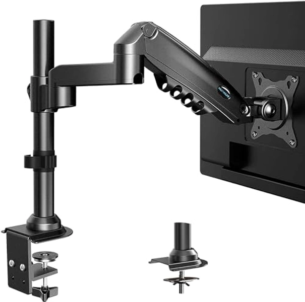HUANUO 13-32 Zoll Monitor Halterung für LCD LED Bildschirm, Gasdruckfeder Monitor Arm 360° Drehbar, Monitor Ständer Vesa 75/100 & Belastbarkeit 2-9 KG