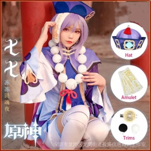 QiQi outfit + wig | Genshin Impact