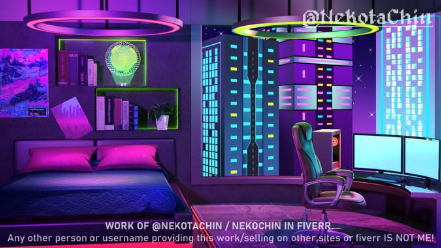 anime style background for vtuber