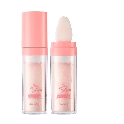 PAQIMAN Glitter Powder Highlighter Makeup,Body Brightens the Natural and Face Blusher Patting Powder Highlighter Makeup Beauty Glitter.(02# Fairy pink) - 02# Fairy pink - 0.32 Ounce (Pack of 1)