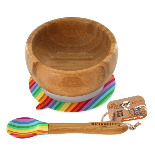 Silicone Bamboo Baby Bowl & Spoon