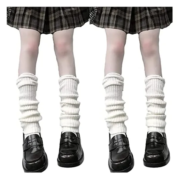 BZB Women's Kawaii Pink Bow Leg Warmer Socks Lolita Harajuku Fuzzy Fluffy Plush Cartoon Cosplay Foot Warm Socks For Girls