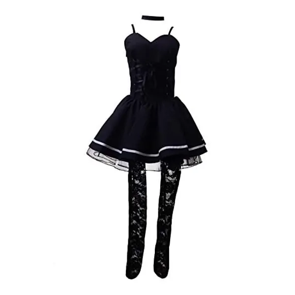 
                            Second Kira Misa Amane Misa Black Gothic Punk Dress Outfit Cosplay Costume
                        