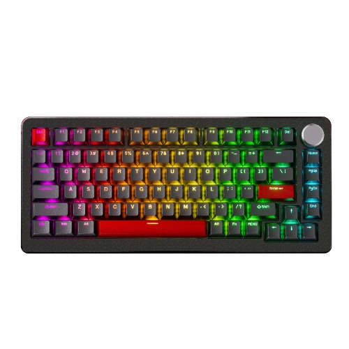 DrunkDeer A75 Pro - Wired Actuation-Distance-Adjustable Magnetic Switch Keyboard | Black / OEM-PBT-B-ORANGE -SHINE-THROUGH