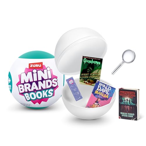Mini Brands Books Capsule by ZURU Real Miniature Book Brands Collectible Toy, Capsules of 5 Mystery Miniature Books with Real readable Pages and Accessories for Kids, Teens, Adults (Single Capsule) - 1 Pack