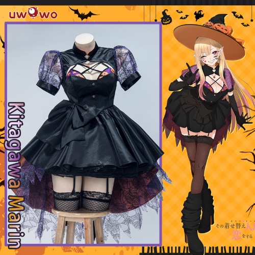 【In Stock】Uwowo Anime My Dress-Up Darling Marin Kitagawa Halloween Holiday Cute Sexy Cosplay Costume - 【In Stock】M ( Costume+Hat)