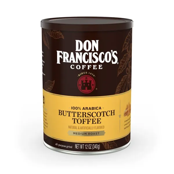 Don Francisco's Butterscotch Toffee Flavored Ground Coffee, 100% Arabica (12 Ounce Can)