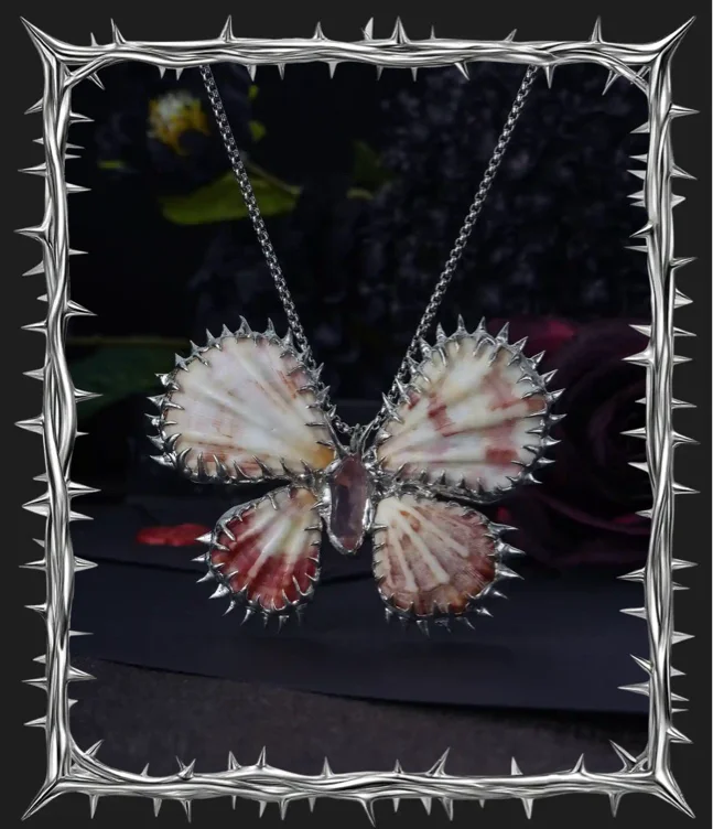 Solder Alchemy - Rosy Drift, Dreamy Soldered Seashell & Crystal Necklace