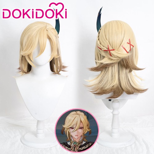 DokiDoki Game Genshin Impact Cosplay Kaveh Cosplay Wig | Hairpin*6 Only（Pay More $1 Get One Set but do not sell this item separately！！）