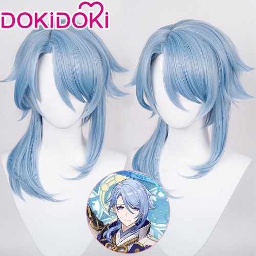 【Ready for ship】DokiDoki Game Genshin Impact Cosplay Kamisato Ayato cosplay Costume Wig Kamisato Ayaka brother Ayato Wig | Normal Ver