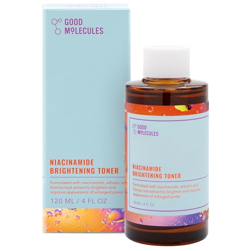 Good Molecules Niacinamide Brightening Toner - Facial Toner with Niacinamide, Vitamin C and Arbutin for Even Tone, Enlarged Pores - Skincare for Face - 4 Fl Oz (Pack of 1)