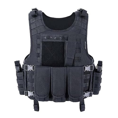 ACEXIER Molle Airsoft Weste Taktische Weste Platte Träger Swat Angeln Jagd Paintball Weste Militär Armee Rüstung Polizei Weste - Schwarz