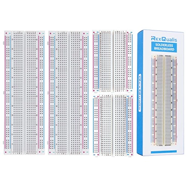 4PCS Breadboards Kit Include 2PCS 830 Point 2PCS 400 Point Solderless Breadboards for Proto Shield Distribution Connecting Blocks