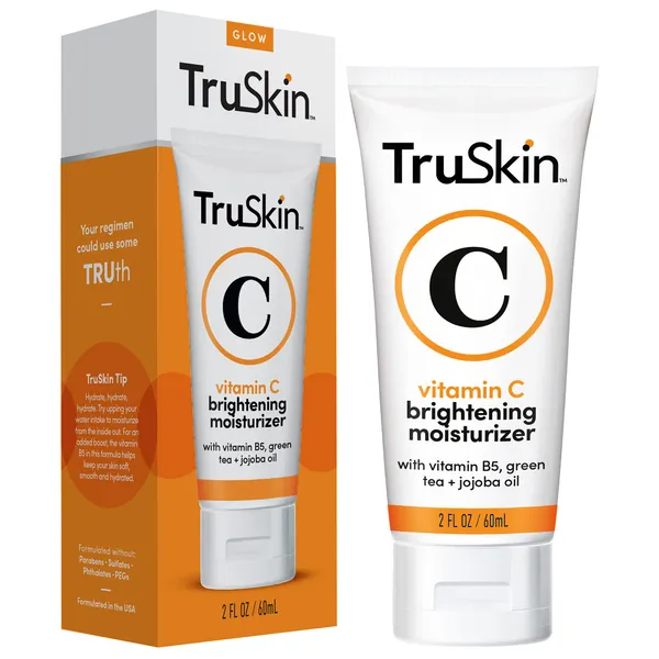 TruSkin Vitamin C Face Moisturizer, a Brightening Anti Aging Wrinkle Cream for Face, Formulated with Vitamin B5, Vitamin E, Jojoba Oil, Organic Aloe Vera and Green Tea for Natural Skin Health, 2 fl oz