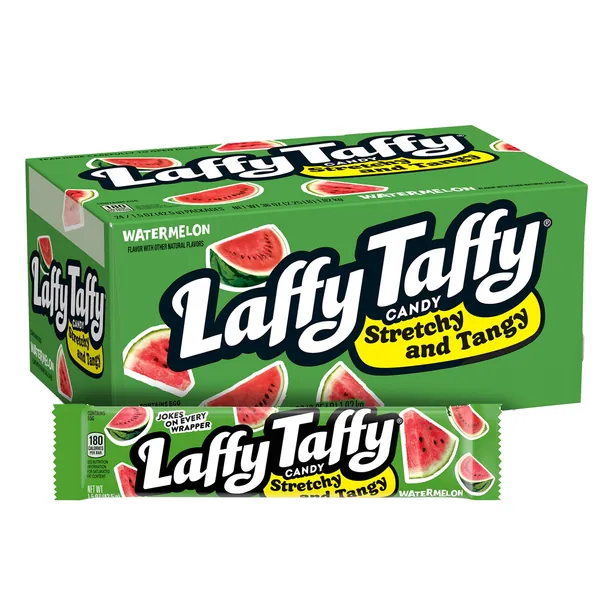 Laffy Taffy Stretchy and Tangy Candy, Watermelon, 36 ounce (Pack of 24)