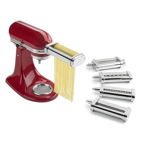 KitchenAid KSMPDX Pasta Deluxe Set Stand Mixer Attachment, Stainless Steel , 5 Piece ( Pack of 1) - 5-Piece Pasta Deluxe Set