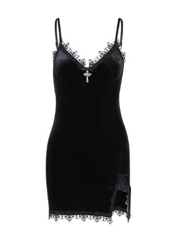 Lace Mini Sleeveless Dress Black Lace Draped Bodycon Gothic Summer Dress Gothic Vintage Goth Dresses