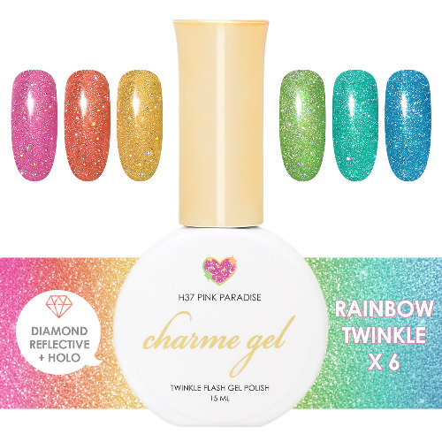 Charme Gel Summer Rainbow Holo Twinkle Collection / 6 Colors | Default Title