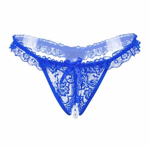 Pearl Lined Panties - Blue