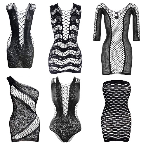 6 Set Fishnet Dresses Mesh Lingerie