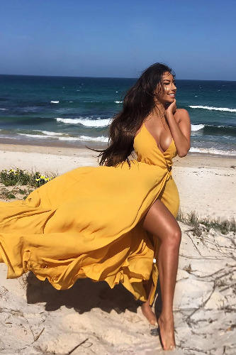 River Flow Maxi Dress in Mustard