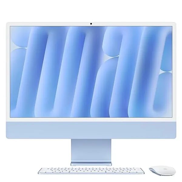 Apple 2024 iMac All-in-One Desktop Computer with M4 chip with 8-core CPU and 8-core GPU: Built for Apple Intelligence, 24-inch Retina Display, 16GB Unified Memory, 256GB SSD Storage; Blue - Blue - without AppleCare+