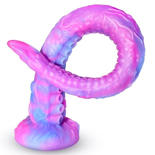 18.5 Inch Super Long Tentacle Dildo Liquid Silicone Anal Plug for G-Spot and Prostate Stimulation Hands Free Adult Toy with Powerful Suction Cups Soft and Flexible for Men and Women
