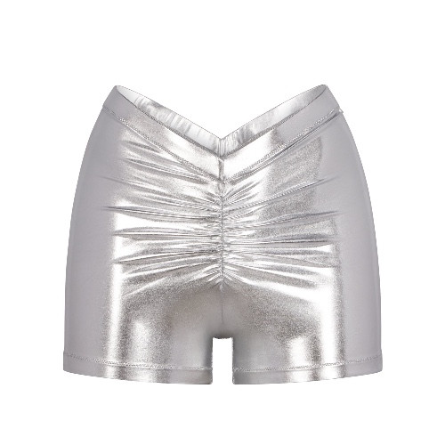 METALLIC SWIM V-WAIST SHORT | NICKEL