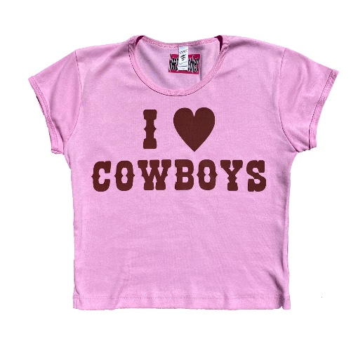 I <3 cowboys baby tee | M / Light Pink